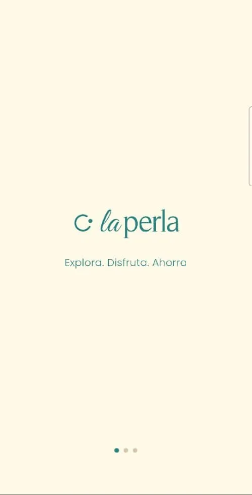 Pantalla de bienvenida de la app La Perla